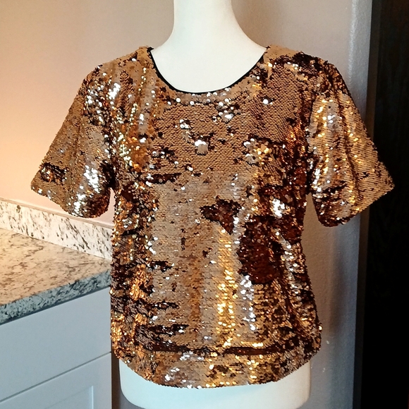 ✨️ Sequin women's blouse top size M - Picture 2 of 9